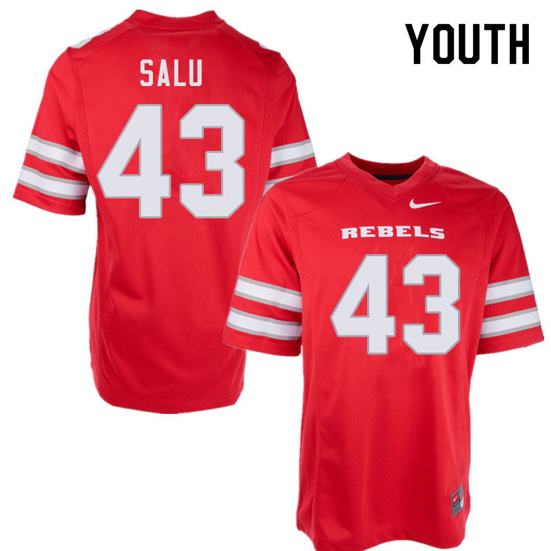 Youth #43 Malakai Salu UNLV Rebels College Football Jerseys Sale-Red